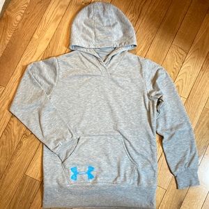 Under Armour grey with turquoise hoodie